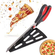 Stainless Steel Pizza Cutter Scissors Plastic Handle with Removable Spatula - justgrabit.in | Just Grab It