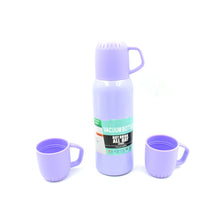 Vacuum Flask Set – Stainless Steel Thermos with 3 Cups, Approx 500ml - justgrabit.in | Just Grab It