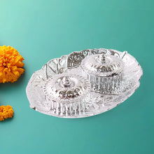 Leaf Shape Special Puja Thali (1 Pc / Mix Design) - justgrabit.in | Just Grab It