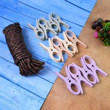 Cloth Drying Rope with Clips – Convenient and Durable Hanging Solution (12 Pc) - justgrabit.in | Just Grab It