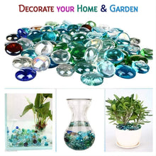 Glass Gem Stone, Flat Round Marbles Pebbles for Vase Fillers, Attractive pebbles for Aquarium Fish Tank. - Justgrabit Inc.