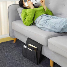 Flat Bedside Caddy, Bed Side Pocket Storage Organizer Bag with 5 Pockets (1 Pc) - justgrabit.in | Just Grab It