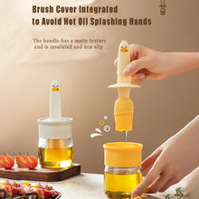 Plastic 2 in 1 Oil Dispenser Bottle with Silicone Basting Brush (1 Set) - justgrabit.in | Just Grab It