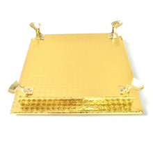Golden - Square Pooja Chowki Patla / Bajot (20×20 CM / 1 Pc) - justgrabit.in | Just Grab It