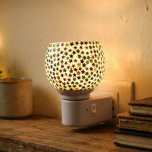 Decorative Star Pattern Kapoor Dani Mosaic Glass Plug - In Night Lamp (1 Pc) - justgrabit.in | Just Grab It