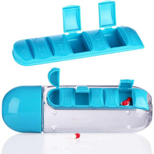 Multi - Use Pill & Water Bottle for Travel (600 Ml, Mix Color) - Justgrabit Inc.