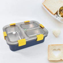 3 Compartment Transparent Stainless Steel Lunch Box for Kids - Justgrabit Inc.