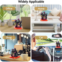 Solar Powered Happy Cat Beautiful with Arm Waves Wealth Cat (1 Pc / Mix Color) - justgrabit.in | Just Grab It