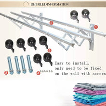 Clothes Rail Rack Clothes Drying Racks, Airer Clothes Drying Rack Wall Mounted Clotheshorse Clothes Airer Washing Cloth Line Extendable Fold Towel Rack Bar for Bathroom Indoor Outdoor - Justgrabit Inc.