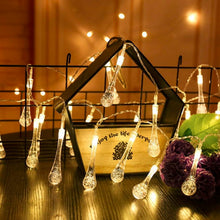 Decorative LED Lighting Chain with Crystal Water Drop Bulbs Approx 3 Mtr (1 Pc) - justgrabit.in | Just Grab It