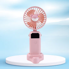 Mini USB Charging Fan with Percentage Display, 5 Speed Modes, and Mobile Stand - justgrabit.in | Just Grab It