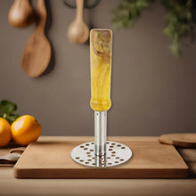 Stainless Steel Potato Masher, Pav Bhaji Masher with wooden handle - Justgrabit Inc.
