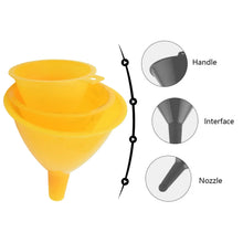 Multipurpose Funnel 3 Size Small , Medium & Big Plastic Funnel For kitchen and laboratory Use (3 Pc Set) - justgrabit.in | Just Grab It
