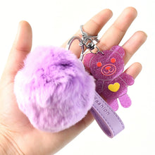 Cute Cartoon Keychain with Fluffy Pom (1 Pc) - Justgrabit Inc.