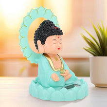 Plastic Solar Powered Moving Head Sitting Action Buddha Statue (1 Pc / Mix Color) - justgrabit.in | Just Grab It