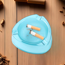 Heavy - Duty Transparent Plastic Ashtray with Triple Rest Slots (1 Pc) - justgrabit.in | Just Grab It