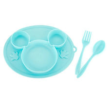 Silicon Micky Plate And 1 Spoon & 1 Fork Card Packing ( 1 Pc Product) - justgrabit.in | Just Grab It