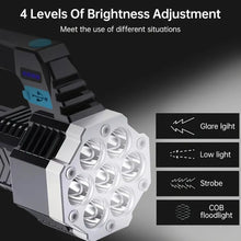 Portable Flashlight / Torch COB 7LED Hand Light USB Rechargeable Light with Side Light (1 Pc) - justgrabit.in | Just Grab It