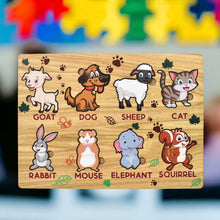 Wooden Animal Puzzle Learning Educational Board (1 Set / 28×20 Cm) - justgrabit.in | Just Grab It