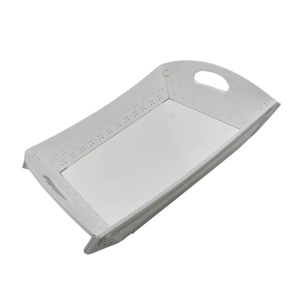 Foldable Plastic Serving Tray - Portable with Handle for Kitchen & Dining (1pc) - Justgrabit Inc.