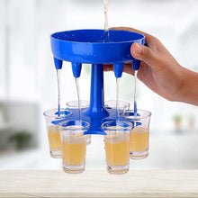 6 - Way Plastic Shot Glass Dispenser with Holder Stand (1 Pc) - justgrabit.in | Just Grab It