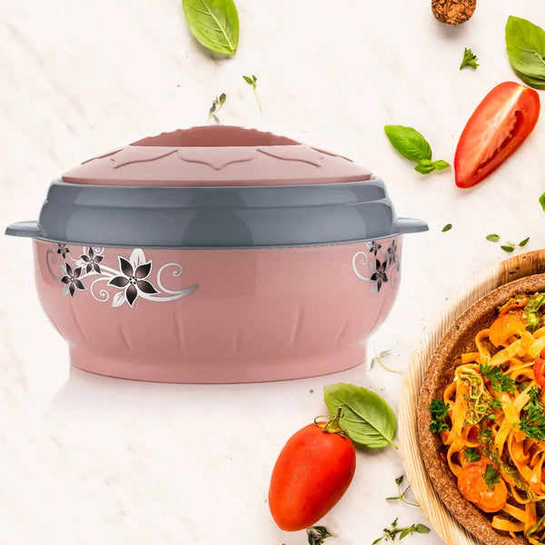 4500ml Insulated Casserole Box (Steel): Floral Print, Keeps Food Hot/Cold - Justgrabit Inc.