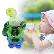 Cute Plastic Water Bottle with Strap & Stickers | Kids School Water Bottle with Straw (1 Pc) - Justgrabit Inc.