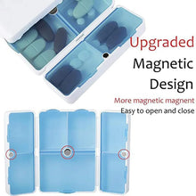 Magnetic Pill Organizer, 7 Compartments Portable Pill Case Travel Pill Organizer, Folding Design Pill Box for Purse Pocket to Hold Vitamins, Cod Liver Oil, Supplements, Medicine Box (1 Pc) - Justgrabit Inc.
