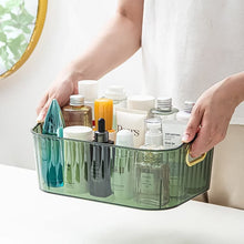 Premium Ribbed Transparent Storage Basket with Gold Handle 25×14 cm 4 Pc - justgrabit.in | Just Grab It