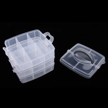 3 - Tier 18 Sections Transparent Stackable Adjustable Compartment Slot Plastic Craft Storage Box - Justgrabit Inc.