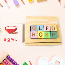 Alphabet Puzzle Spelling & Reading Words (26 Flash Cards & 8 WoodenBlock) - justgrabit.in | Just Grab It