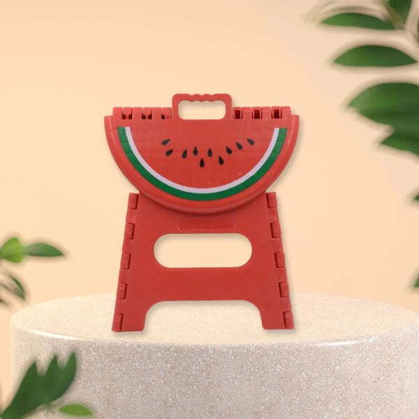 Mix Color Creative Thickening Folding Stool, Fruit Pattern Plastic Low Stool for Kindergarten Small Bench Hinge Handle Design,Learn Game Children's Kids Table Indoor Household Children's Chair Lightweight - justgrabit.in | Just Grab It