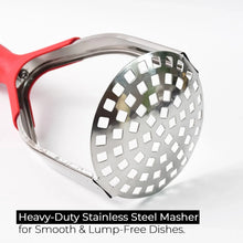 Supermom Kitchen Food Masher | Heavy Duty Masher for Fruits, Veggies & Potatoes | Soft Grip Handle (1 Pc) - Justgrabit Inc.