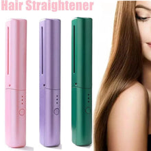 Rechargeable Mini Hair Straightener, Travel Portable USB Charging Cordless Hair Straightener Bursh, Three Temperature Adjustments Flat Iron Comb (1 Pc) - Justgrabit Inc.