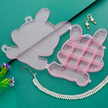 Transparent Cartoon Bear Clear Plastic Storage Box Jewelry Organizer Holder Cabinets For Small objects (1 Pc Mix Color) - justgrabit.in | Just Grab It