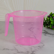 Plastic Round Transparent Bath Water Mug (1 Pc / 1200 ML / Mix Color) - justgrabit.in | Just Grab It