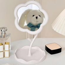 Flower - Shaped Makeup Mirror, Rotatable Makeup Mirror with Tray Table Vanity - justgrabit.in | Just Grab It