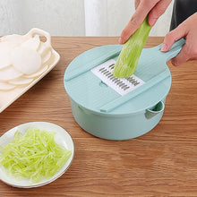 Vegetable Choppers with Drain Basket | 6 in 1 Vegetable Slicer Blades (1 Set) - justgrabit.in | Just Grab It