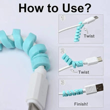Spiral Charger Cable Protector Data Cable Saver Charging Cords Protective for All Universal Cable Cover (Pack of 10) - Justgrabit Inc.