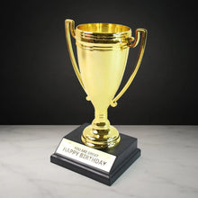 Golden Birthday Trophy – “You Are Great Happy Birthday” Plastic Award with Base - Justgrabit Inc.