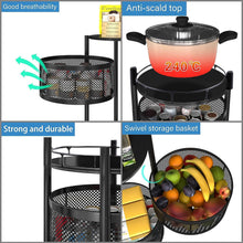 Metal Round High Quality Kitchen Trolley with Wheels (3 Layer / 1 Pc) - justgrabit.in | Just Grab It