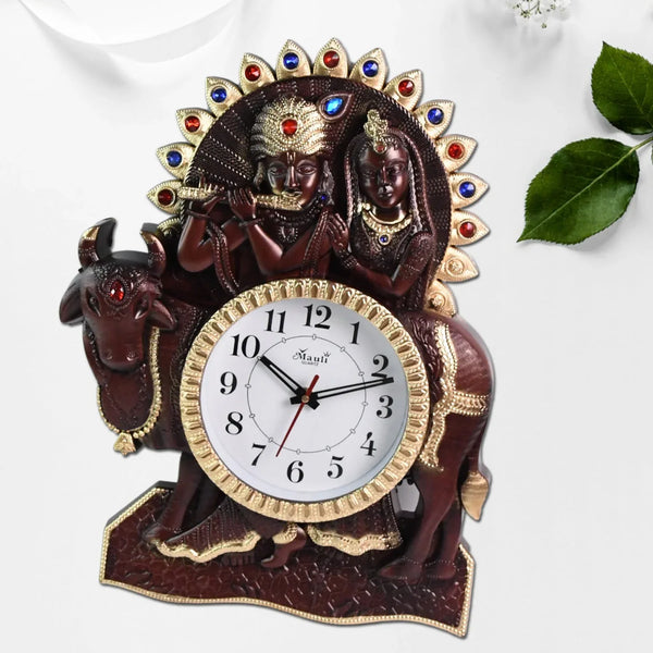 Analog Latest Stylish New Models Wall Clock with God Radha Kishan Frame - Justgrabit Inc.