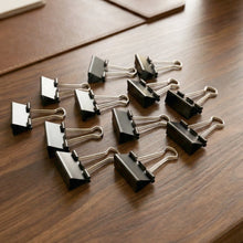 Medium Size Heavy - Duty Black Binder Clips Set (32 mm, 12 Pc) - justgrabit.in | Just Grab It