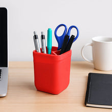 Officemate Pen Stand – Tri - Section Desk Organizer Stationery, Pens, Office Supplies - justgrabit.in | Just Grab It