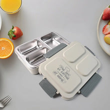 3 - Compartment Stainless Steel Lunch Box (1 Pc) - Justgrabit Inc.