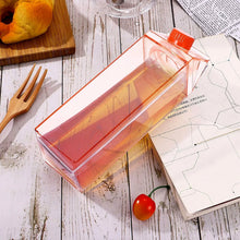 Plastic Milk Carton Colorful Clear Water Bottle, 17 Oz Portable Milk Box Leakproof Square Juice Bottle for Outdoor Sports Travel Camping - Justgrabit Inc.