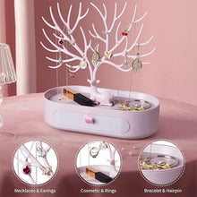 Plastic Jeweller Organizer Earring Holder and Necklace Rack With Drawer (1 Pc) - Justgrabit Inc.