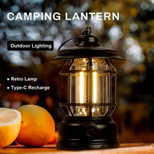 LED Camping Lante Light Retro Style Lighting Battery Type - c Rechargeable (1 Pc) - justgrabit.in | Just Grab It