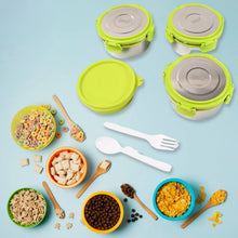 Stainless Steel Tiffin Lunch Box Container / Dabba with 4 Side Clip Lock Lid for Office & School Use/ Food Grade / Air Tight / Easy to Carry / Leak Proof - Justgrabit Inc.