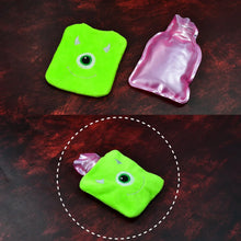 Green One - Eyed Monster Print Small Hot Water Bag with Cover for Pain Relief - Justgrabit Inc.